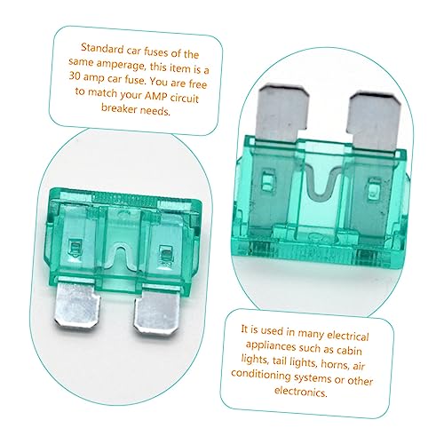 Kit de reemplazo de fusibles automotrices Alipis, 100 piezas, 30 A, tipo cuchilla, para auto, RV, bote, camión, motocicleta, camper y SUV miniatura 7