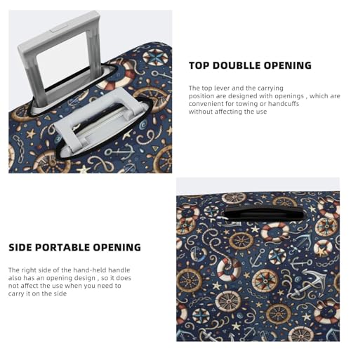 Nautical For Travel Luggage Cover Suitcase Protector Fits 18-32 Inch Travel Luggage Protector Elastic Luggage Anti-Scratch Suitcase Cover3