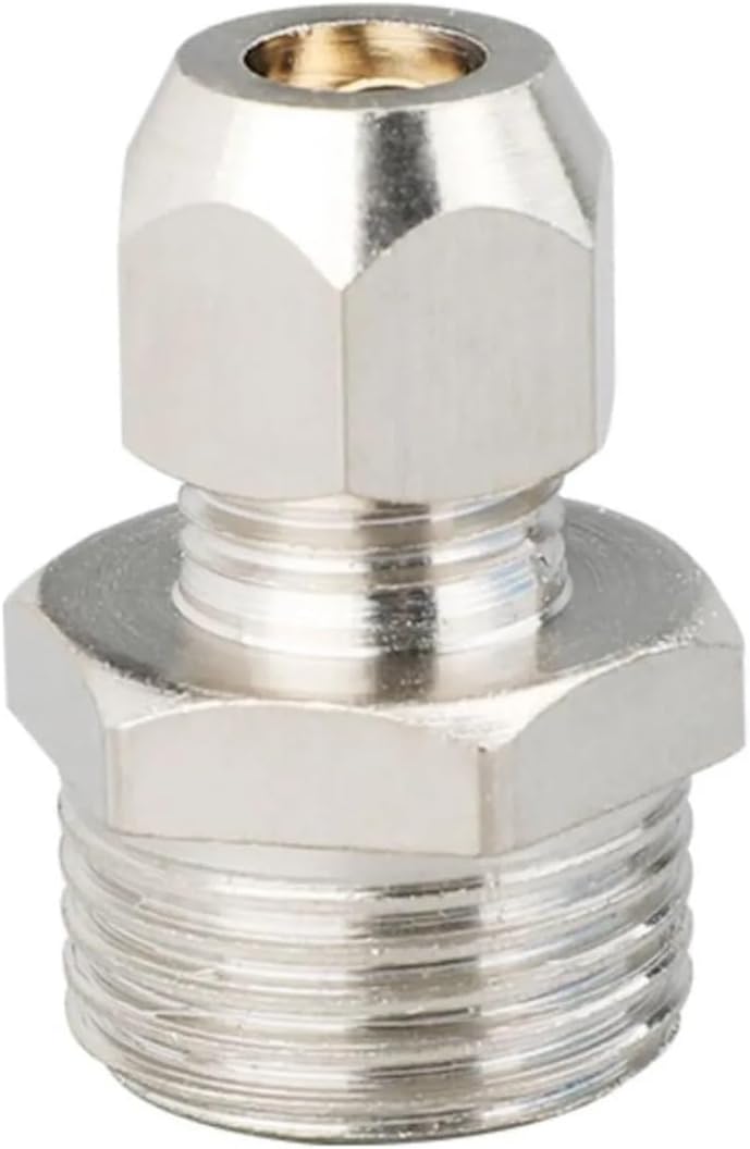 1/8" 1/4" 3/8" 1/2" BSPP Male Female 4 6 8 10 12 14 16 mm Tube Compression Union Fitting Brass Pipe Fitting Elbow Water Gas Oil(PC,6MM_M5)