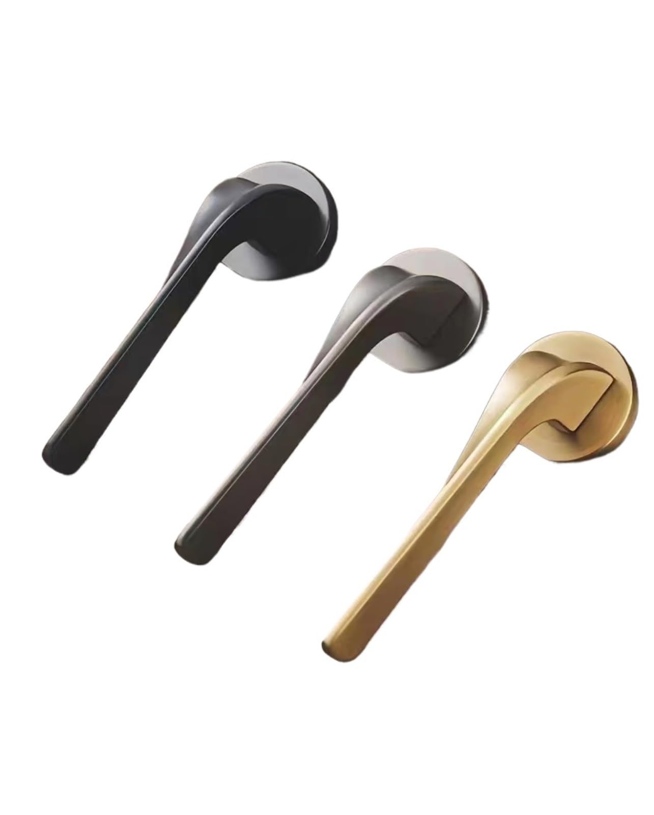 Zinc Alloy Bedroom Silent Split Handle Lock 1Pcs(Drawing Gold)