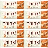 High Protein Bars - Creamy Peanut Butter, 20g Protein, 0g Sugar, No Artificial Sweeteners, Gluten Free, GMO-Free, 2.1 Ounce bars, (10 Pack)