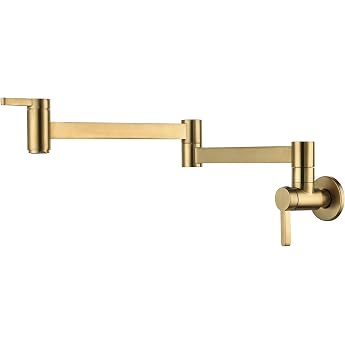 HomeLava Foldable Wall Mounted Kitchen Tap 360  Rotatable Single Lever Mixer Sink Mixer Tap Oblong Double Switch Cold Water Tap Kitchen Tap Brass
