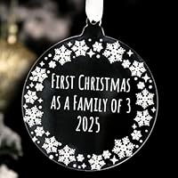1 Personalised Customised Christmas Xmas Festive Snowflake Acrylic Bauble Tree Gift Decoration Present 80mm PTS Personalised