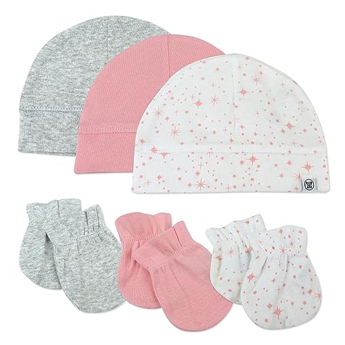 Image of HonestBaby Baby 100% Organic Cotton Multipack Cap Hats and No Scratch Mitts