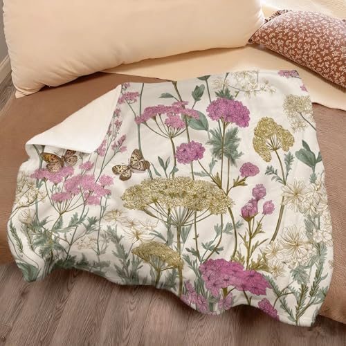 Couverture William Morris en flanelle de qualité supérieure rose et vert - 6