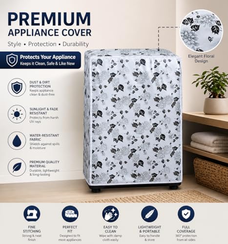 Image of AMAZOR Waterproof & Dustproof Front Load Washing Machine Cover Polyester For IFB 5.5 Kg, 6 Kg