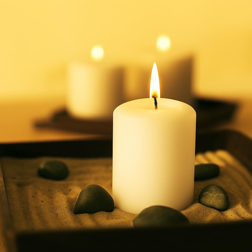 CW Studio Candele a colonna pressanti non profumate, bruciano a lungo, senza fumo e antigoccia, cera di alta qualità con stoppino in cotone, perfette per matrimoni, eventi, casa e decorazioni rustiche