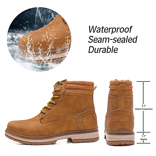 Image of Athlefit Women's Lace-Up Work Hiking Combat Ankle Boots