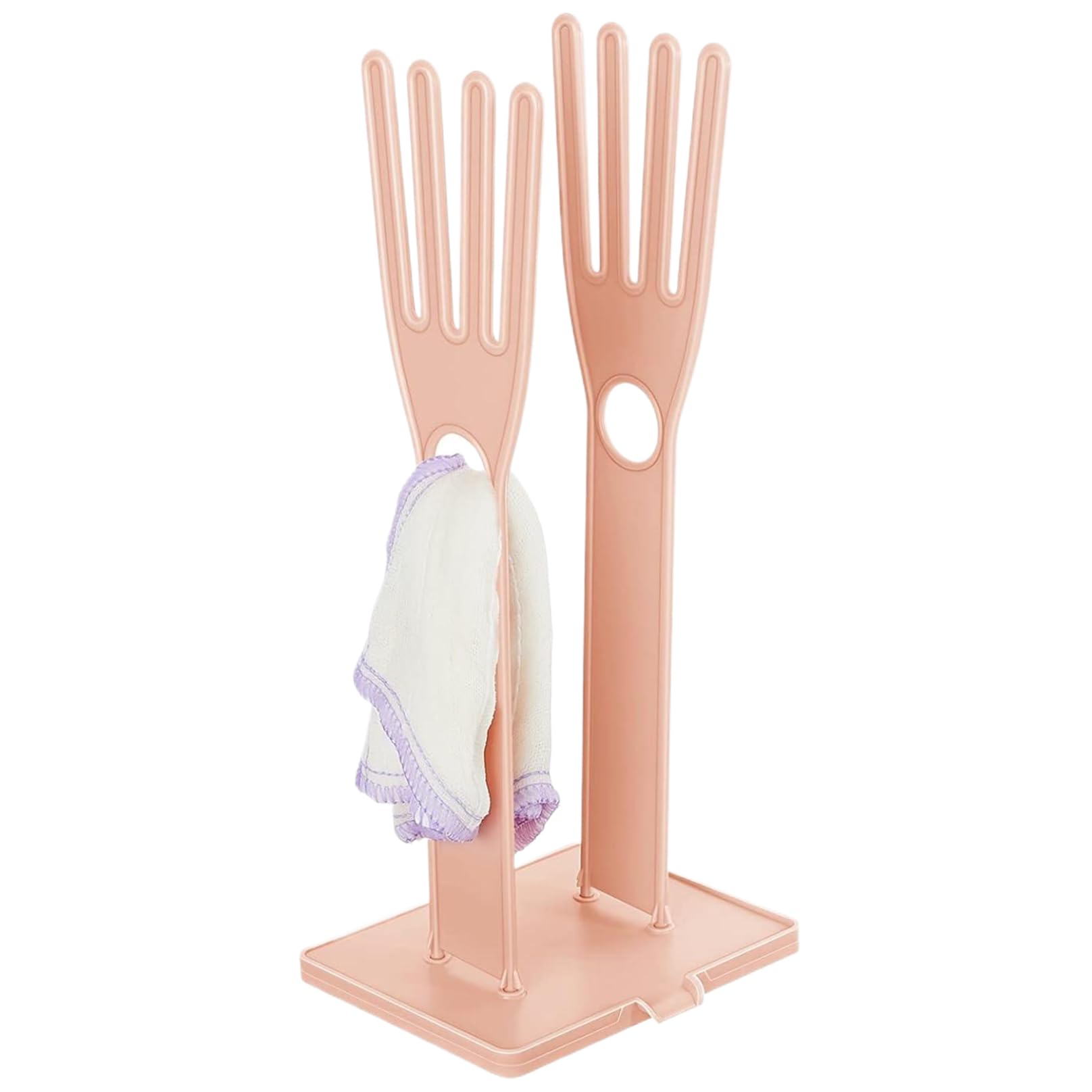 Peosaard 15X12x34 Cm Dish Glove Holder, Kitchen Glove Holder, Finger Shape Plastic Dish With Hanging Hole, Detachable Drying Rack With Drain Tray For Long Gloves, Short Gloves, Rags, Dryer