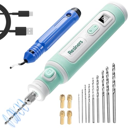 Resiners Kit d'outils rotatifs sans fil pour résine, réglable en 8 vitesses, kit à 15 pièces...