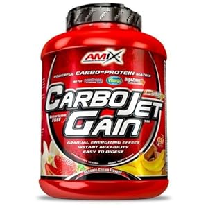 AMIX – Proteína en Polvo Carbojet Gain -Proteína para Ganar Masa Muscular – Ideal para Atletas de Élite – Sabor Fresa – 2,25 KG