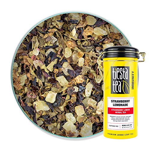 Tiesta Tea - Strawberry Lemonade, Loose Leaf Strawberry Lemon Herbal Tea, Non-Caffeine, Hot & Ice Tea, 4 oz Tin - 50 Cups, Natural Flavored, Herbal Tea Loose Leaf Blend