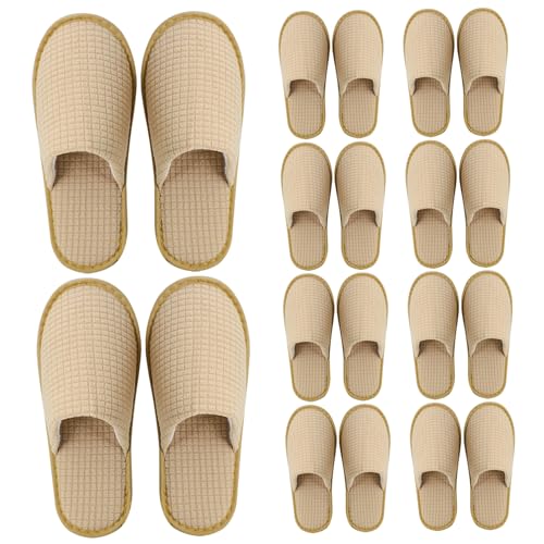 Chaussons jetables jaunes en lot de 10 paires antidérapantes pour hôtel et spa