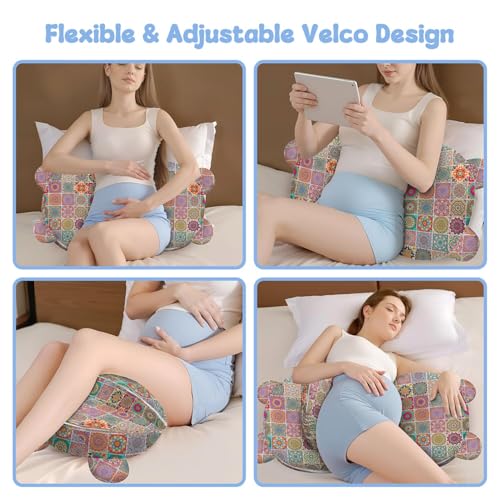 Image of Pregnancy Pillow for Sleeping,Maternity Pillow with Cooling,Maternity Support for Back and Hip Relief,Soft and Comfortable Wedge Pregnancy Pillows Side Sleeping Support for Belly with Removable Cover