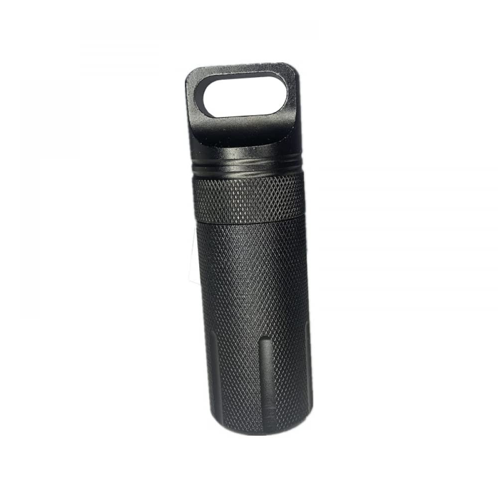 ICH Opakowanie na zewnątrz, wodoodporna kapsułka EDC survivalowa, hermetyczna aluminiowa butelka na tabletki, zapałka, etui do przechowywania niezbędnych akcesoriów kempingowych (2 szt.)