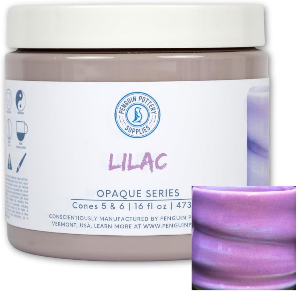 Penguin Pottery Glazes - Mid Range Fire - Opaque Series - Lilac - Cone 5/6-16oz