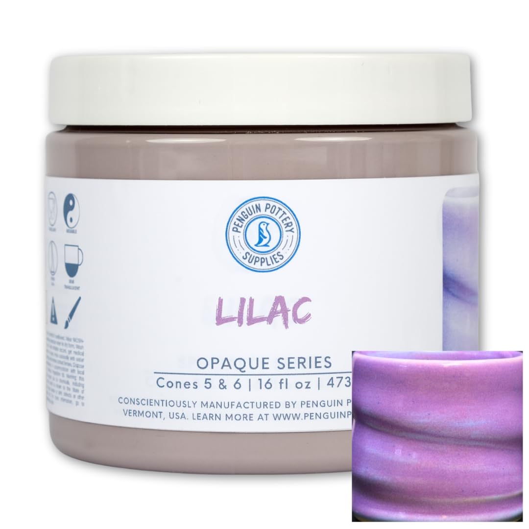 Penguin Pottery Glazes - Mid Range Fire - Opaque Series - Lilac - Cone 5/6-16oz