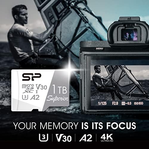 Silicon Power 512 GB Superior Micro SDXC UHS-I (U3), V30 4K A2, Compatible with GoPro Hero 9 High Speed MicroSD Card with Adapter