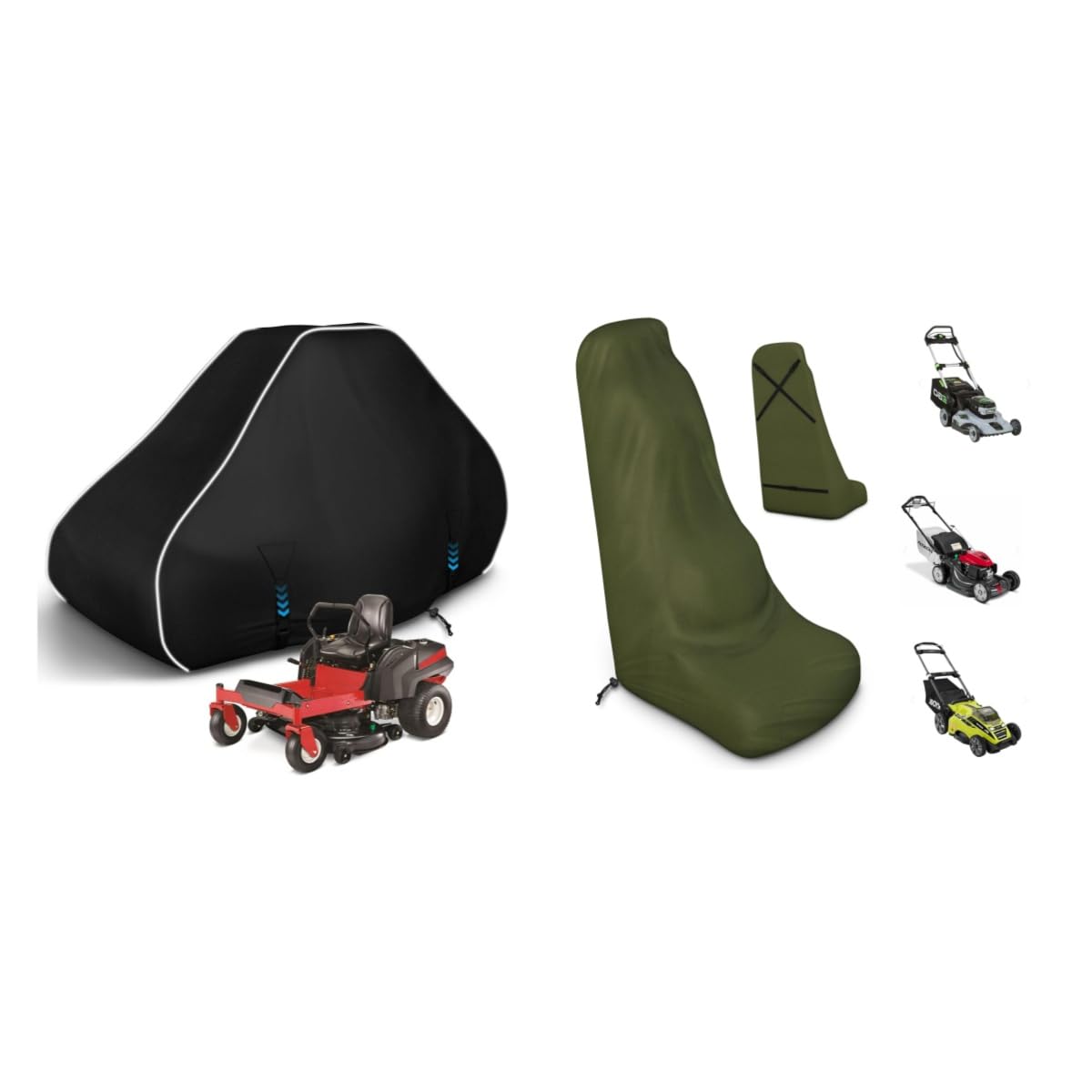 Lawn Mower Cover, 600D Waterproof Zero Turn Mower Cover, Outdoor Push Mower Cover Universal with Drawstring & Cover Storage Bag