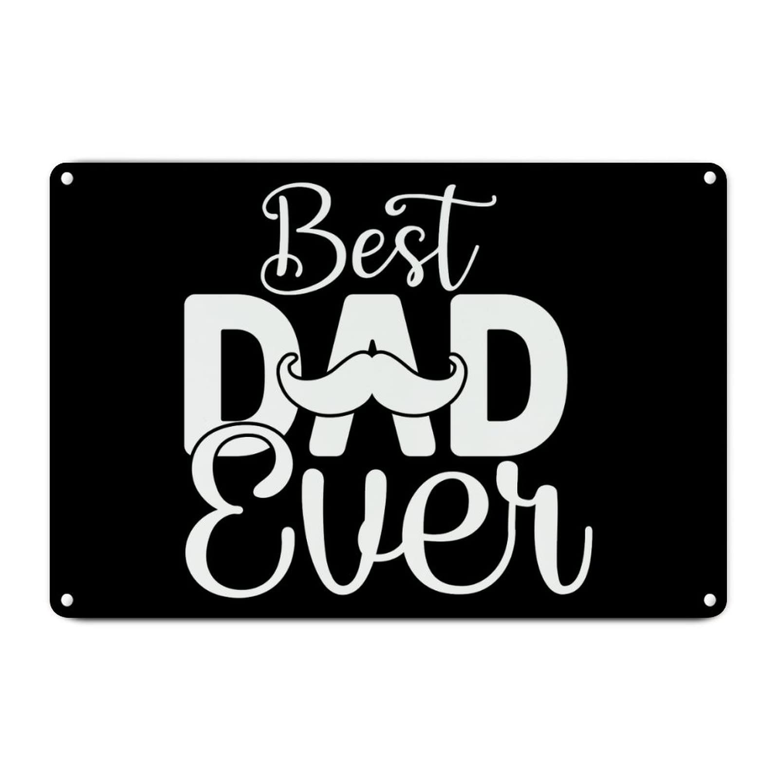 ENEDNATE Vintage Man Cave Aluminum Tin Metal Sign 8x12 Inch Best Father Ever Retro Street Metal Signs for Indoor Outdoor Garden Patio Yard Cafe Pub Home Decor