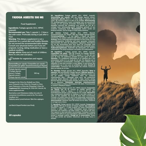 Cupplement Fadogia Agrestis Capsules 500 Mg 60 Vegan Capsules - Testosterone – Alternative To Tongkat Ali - 7