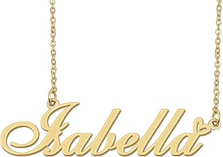 Aoloshow Personalized Heart Name Necklace Gold Custom Any Names Stainless Steel Jewelry for Womens Graduation