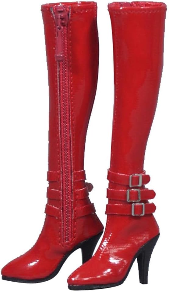 JAZZY PEARLS® 1/6 Women's Zip Up High Heeled Long Boots Shoes for 12'' Action Red|Toys & Hobbies | Action Figures | & Adventure