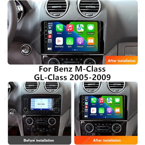 Navegación audio GPS coche Android 14 de 9 pulgadas para Benz M-Class GL-Class 2005-2009 SWC 3