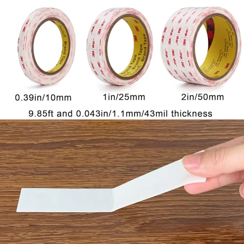 Double Sided Tape 1in X 9.85ft,Heavy Duty Removable Mounting Tape, Picture Hanging Adhesive Strips