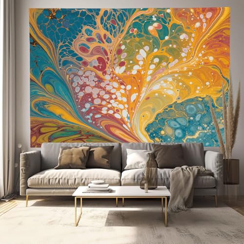 Tapiz de pared fluido abstracto para transformar tu dormitorio en un oasis de color de 200x150cm 2