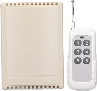 Garage Door Remote Opener, 12‑48V 6 Channel Smart RF Transmitter Receiver Switch with Relay Receiver, Transmitter Toggle Switch RF Relay, for Multi Channel Electric Doors and Window