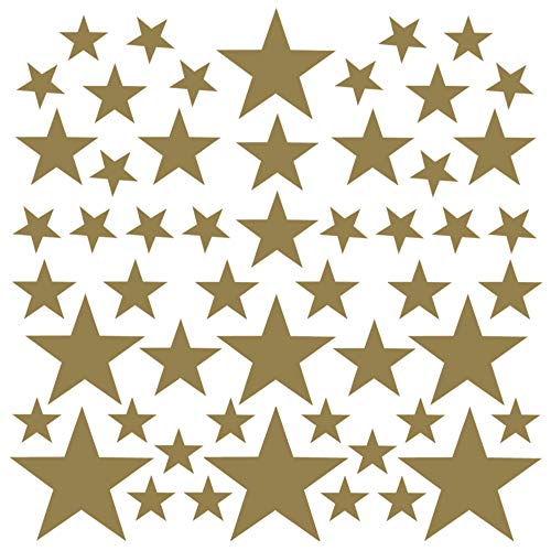 PREMYO 54 Estrellas Pegatinas Pared Infantil - Vinilos Decorativos Habitación Bebé Niños - Fácil de Poner Oro