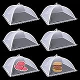 6 Pack Mesh Food Covers for Outdoors,17 Inch Large Pop-Up Mesh food covers Tent Umbrella Food...