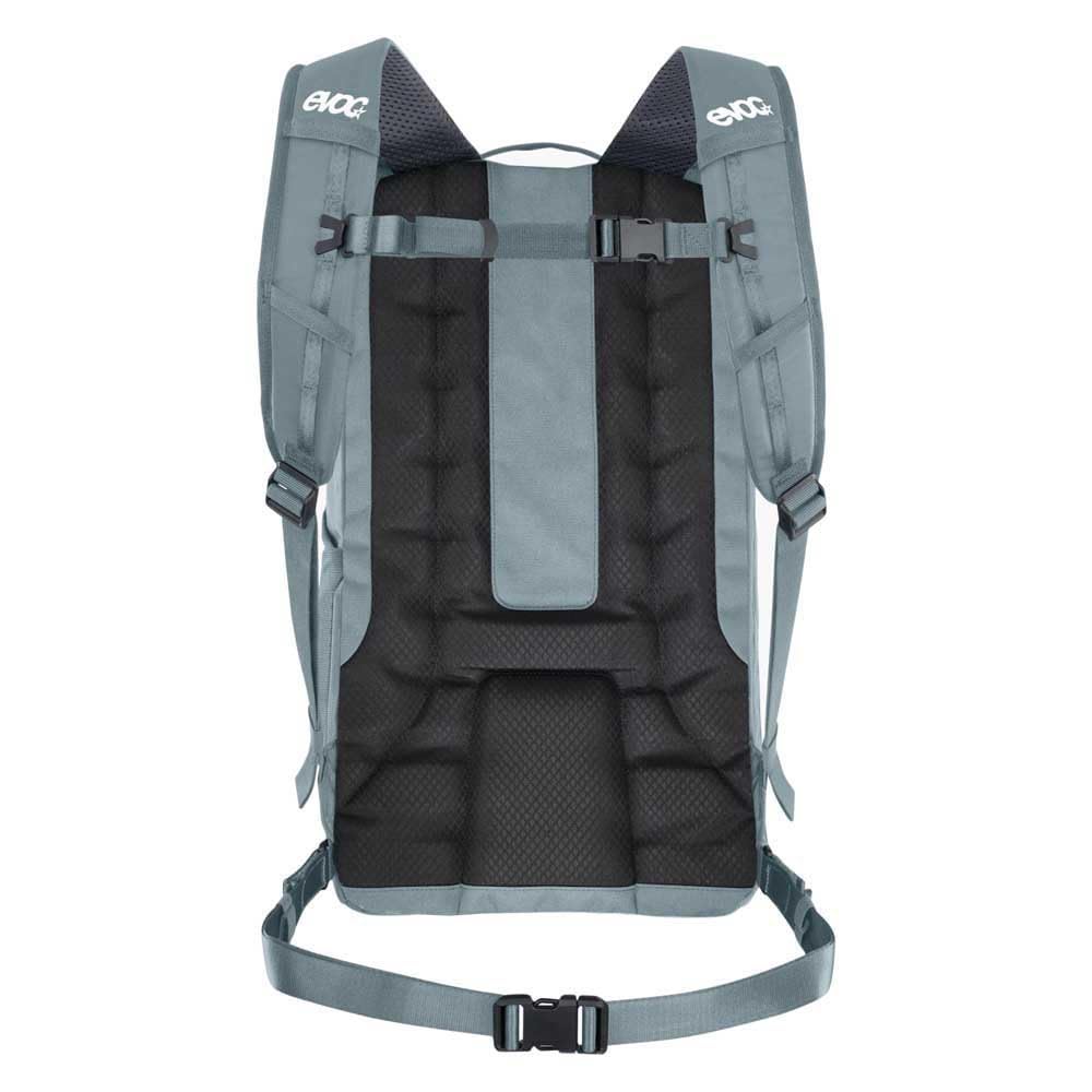 Plecak EVOC COMMUTE 22 (plecak rowerowy, z systemem wentylacji, kieszenią na laptopa, odblaskowy nadruk, waga: 860 g, wymiary: 17 x 28 x 52 cm, pojemność: 22 l), stalowy