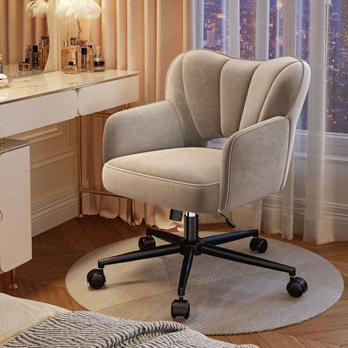 DurayLoly Shell-Shaped Grey Vanity Chair