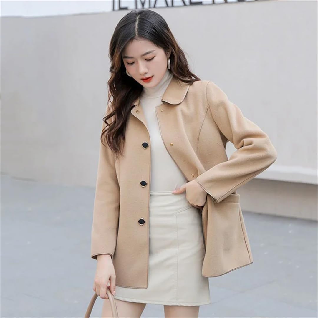 Women Woolen Coat Winter Double-Sided Wool Coat Female Overcoat Windbreaker Outerwear