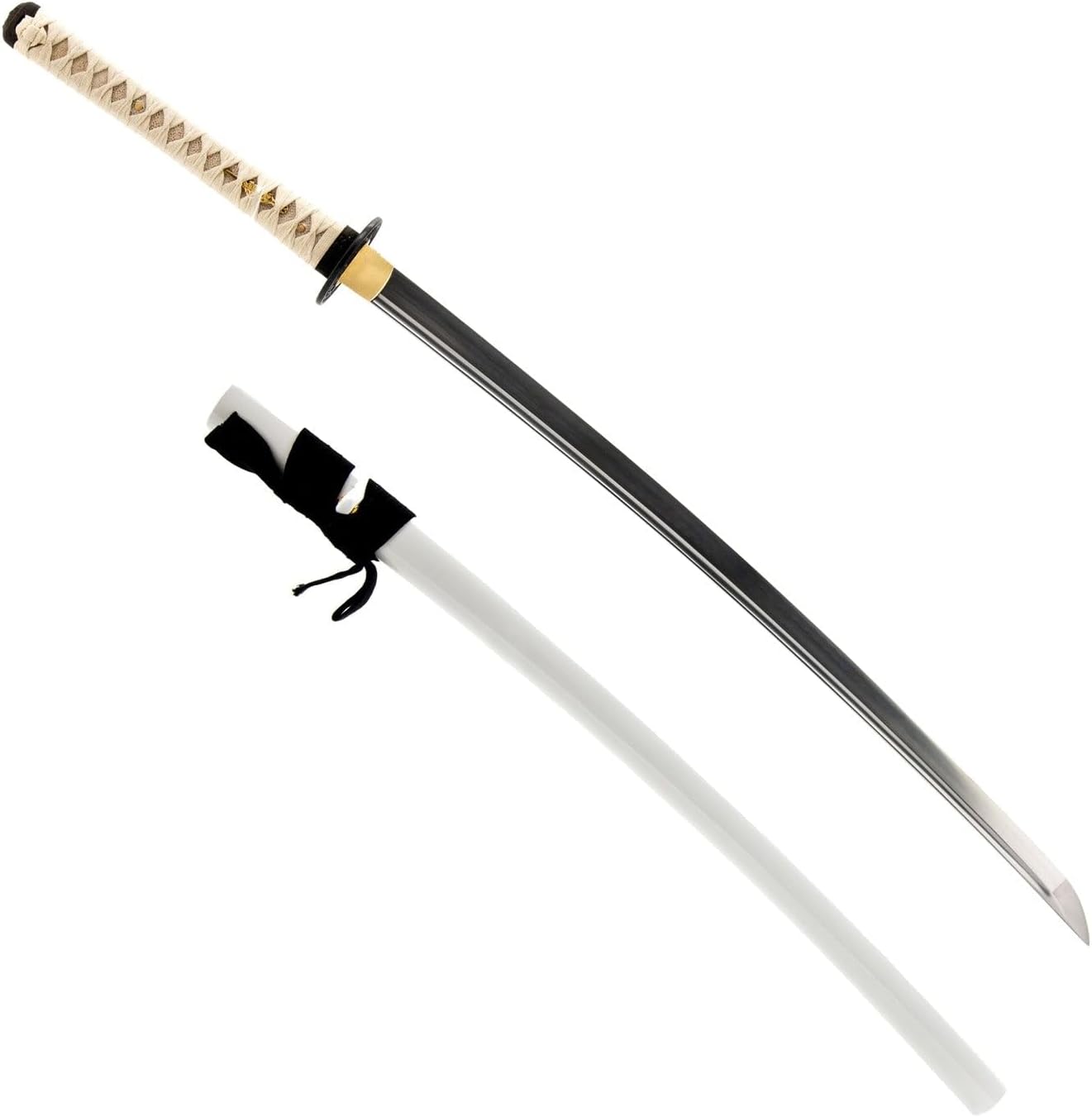 Katana Samurai Sword, 1045 Carbon Steel, Hand Forged, Full Tang | Functional full-tang blade for dojo practice, display & collection; includes a protective sword bag. Ideal gift.