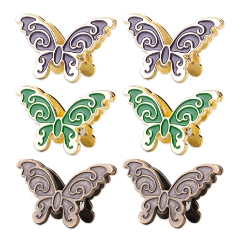 Comidox 6Pcs Vintage Butterfly Paper Clips Multifunctional Metal Book Binder Clips for Junk Journaling Decorative Clips for Notebooks Document Photo Organizing Office Home DIY Crafts