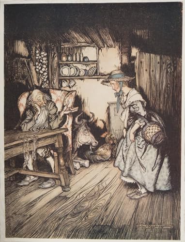 Tableau Toile la cabane dans la forêt Arthur Rackham - Affiche Art Déco Murale 60x90cm