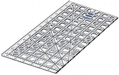 TrueCut Rectangle 12.5 "x 6.5" Quilting Ruler with Track and Guide for Straight Cuts - Innovative Quilting and Sewing Ruler for Accurate Fabric Cuts with 1/8th Measurements