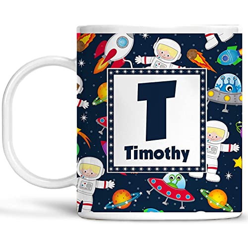 Taza infantil personalizada con diseño espacial miniatura 1