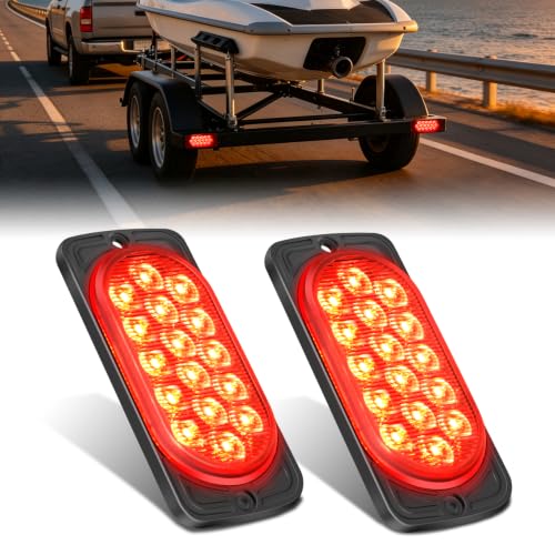 Nilight 4.4" Aluminum Housing Tail Light 2 PCS 16LED Red Brake Lights
