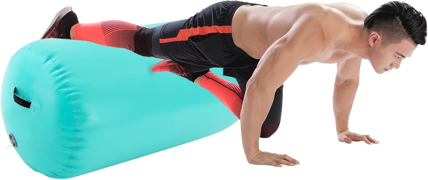 Air Barrel Gymnastics Roller with Electric Air Pump,Inflatable Gymnastic Mat Air Track Tumbling Mat,Air Roller Gymnastics Barrel Air Mat Tumble Track for Handspring Trainer Yoga Training