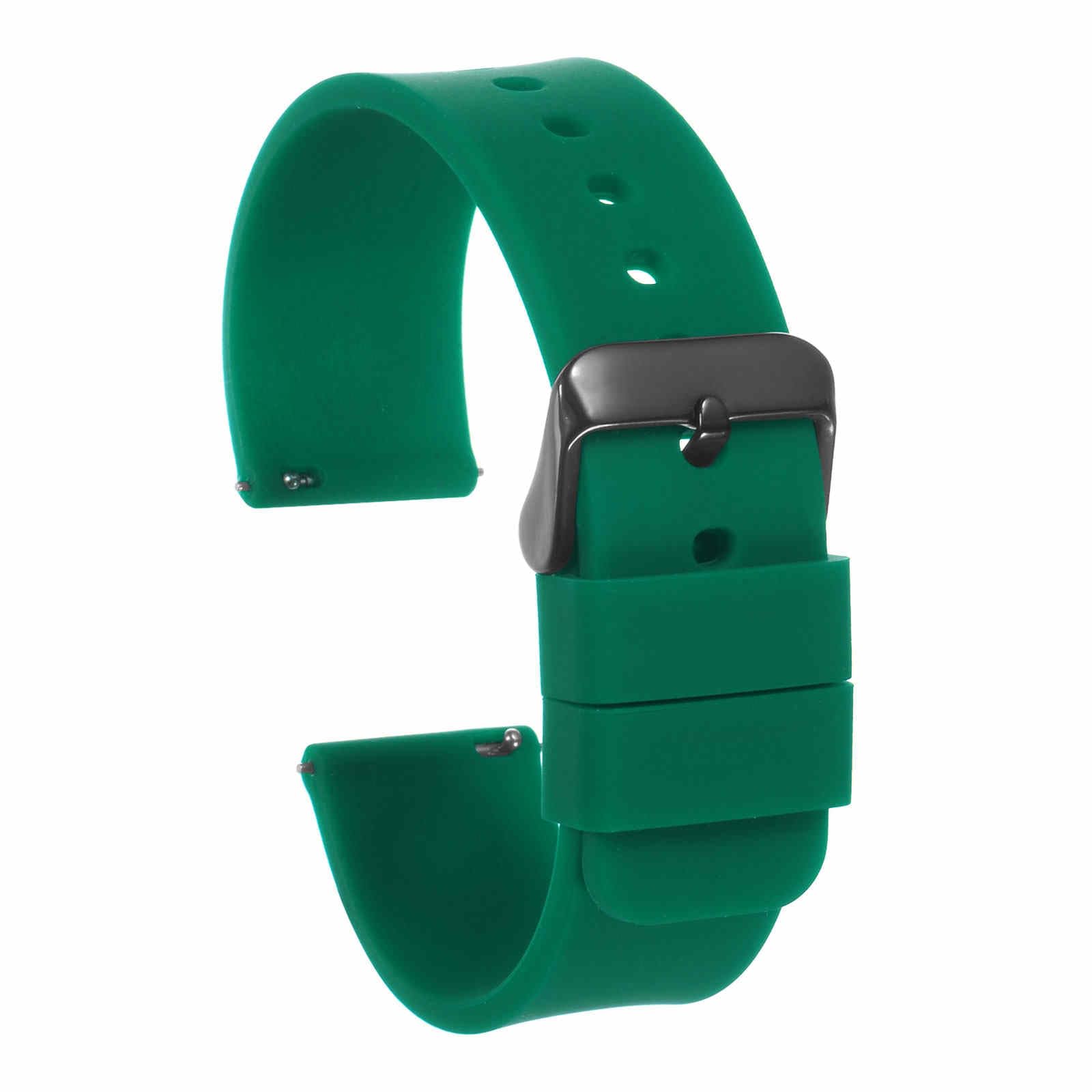 Silicone Watch Band Quick Release Soft Rubber Replacement Watch Strap with Stainless Steel Buckle for Men Women