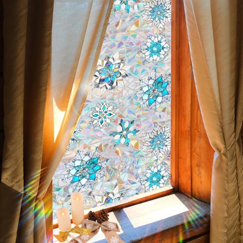 Película para ventana Snowflake de 17.7 x 43.3 pulgadas miniatura 5