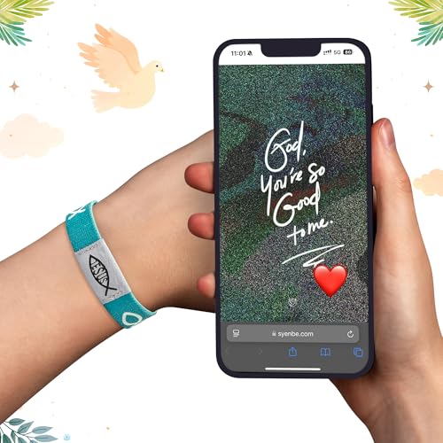 CUweipeng NFC Bible Verse Bracelet Set Colorful Religious Daily Bible Verse Nfc Bracelet Inspirational Christian Friendship Accessory for Men Women Adult Kid Birthday Jewelry Gift Party Supply3