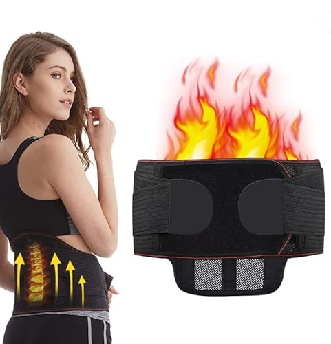 Waist Support Self Heating Waist Warmer Belt Magnetic Therapy Back Waist Support Lumbar Warmer Heated Stomach Belt Waist Protector Kidney Warmer Belt Heating Waist Brace for Kidney Pain Relief