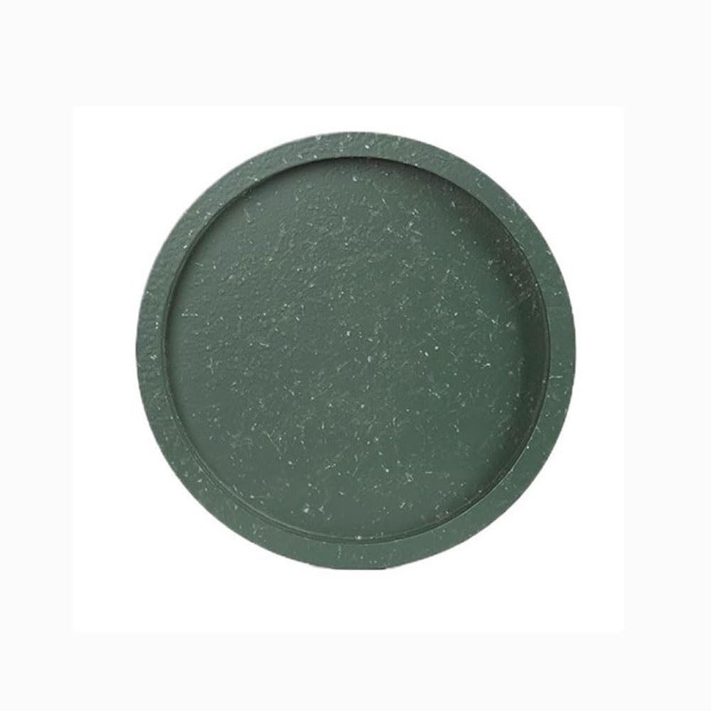 Prettiee plant dish saucer Flower Pot Drainage Tray Imitation Marble Saucer, Indoor Outdoor Round Planter Drip Trays (Green M)