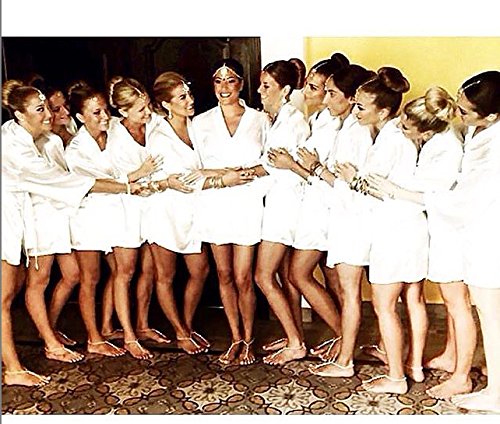 Personalized Mrs. Satin Bride Robe - Bridal White Robe for Wedding Day4