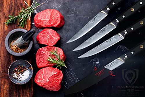DALSTRONG Steak Knives Set - Shogun Series - Japanese AUS-10V Steel - 4pc Fillet Knives - Kitchen Knife Set with Sheaths